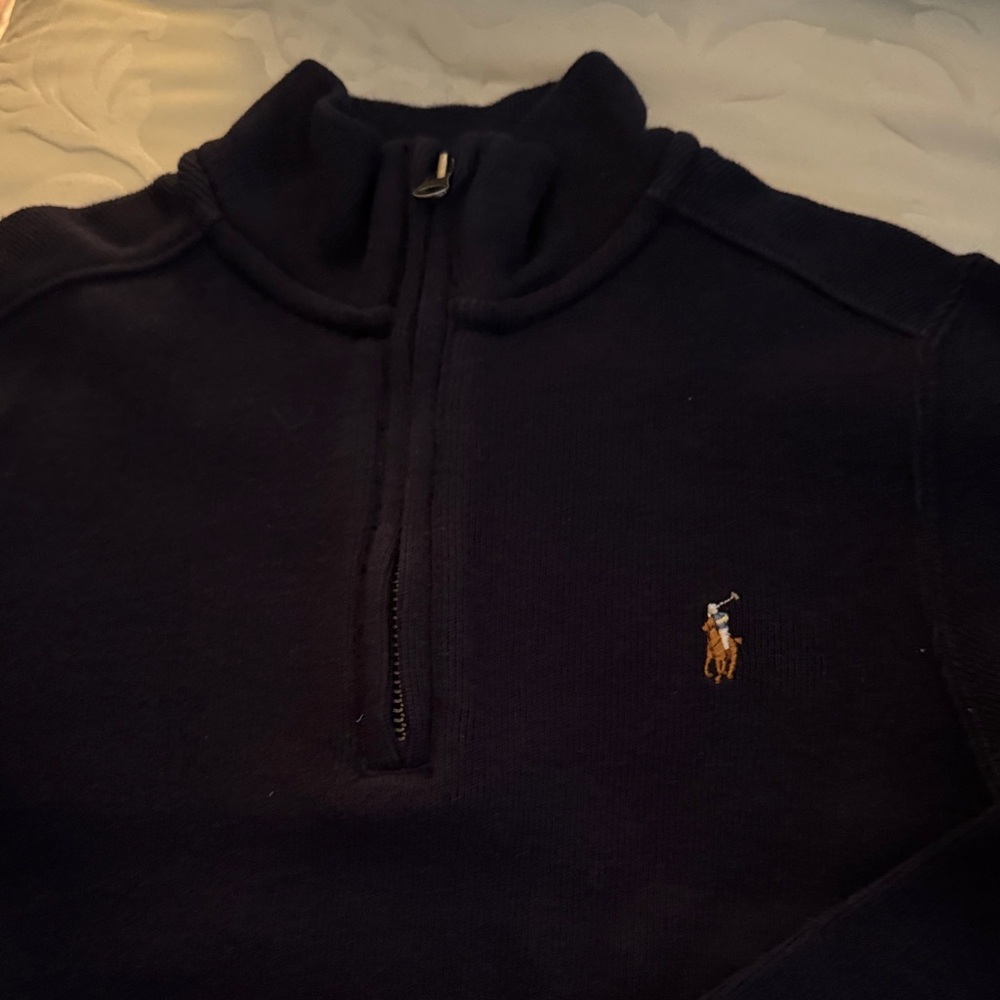 Polo by Ralph Lauren boys Dark Blue Zip-Up Sweater